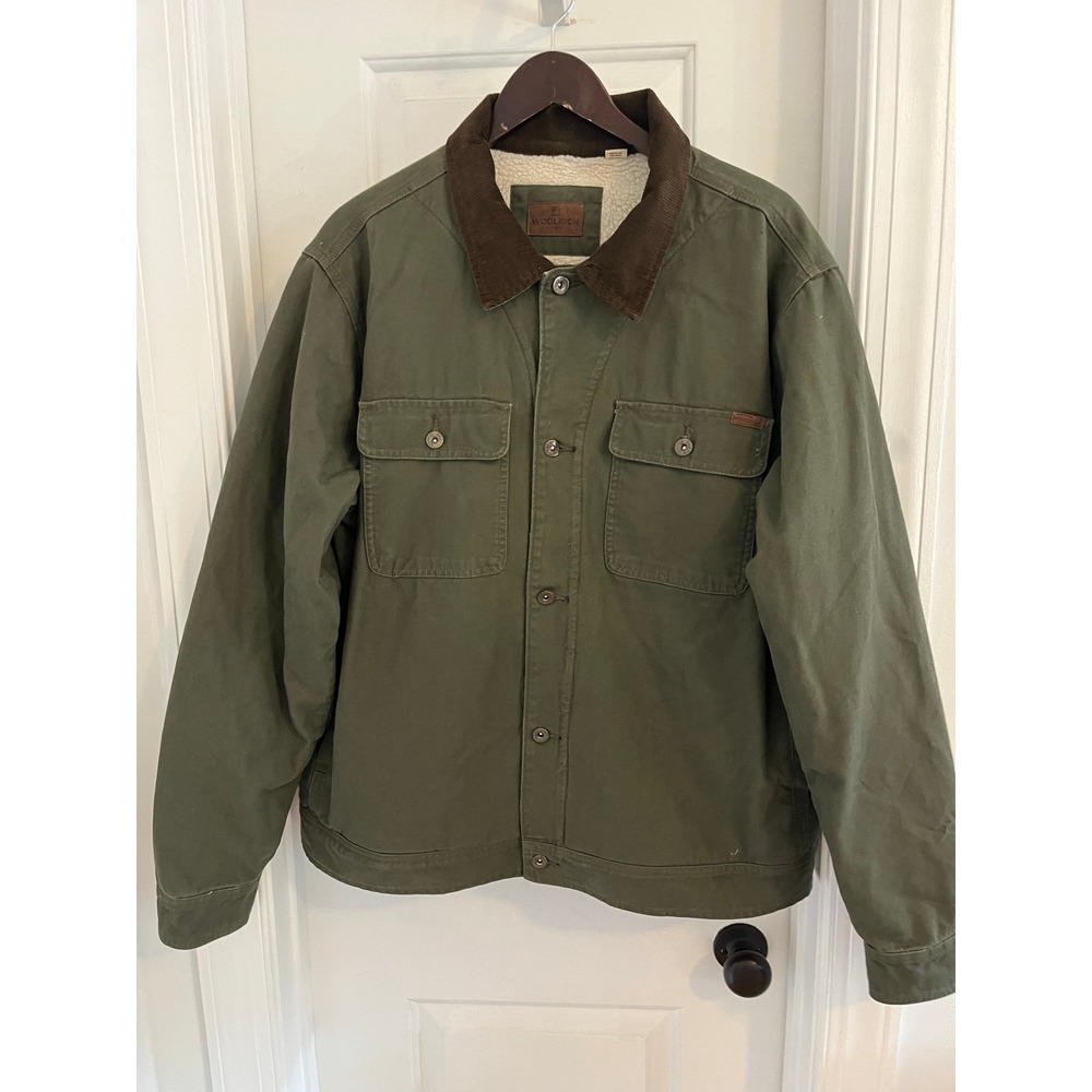Woolrich Mens XL Sherpa Lined Canvas Barn‎ Jacket